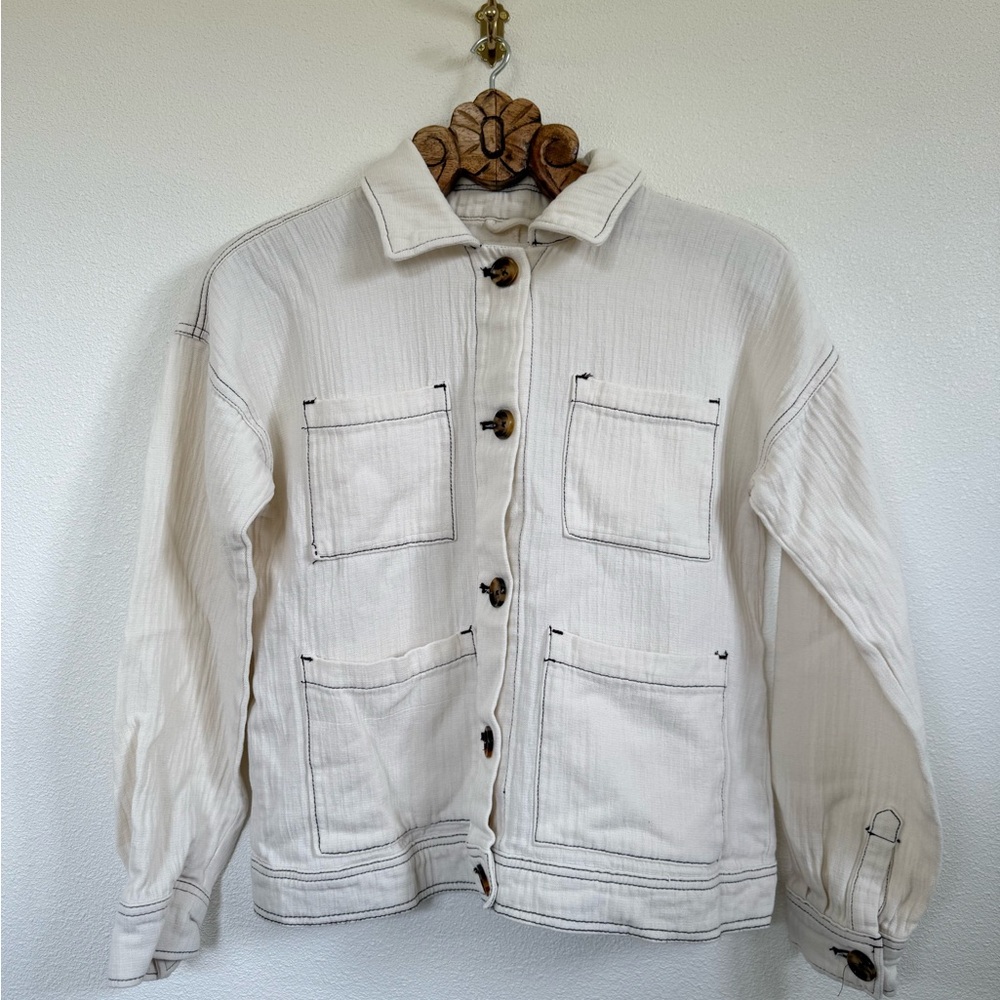 Maurices Off-White Button-Up Jacket